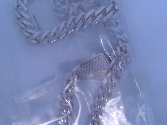 SS 9MM MONACO CHAIN WITH MICRO PAVE CZ LOCK