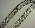 Figaro Chain 8.6mm Sterling Silver Rhodium Plated