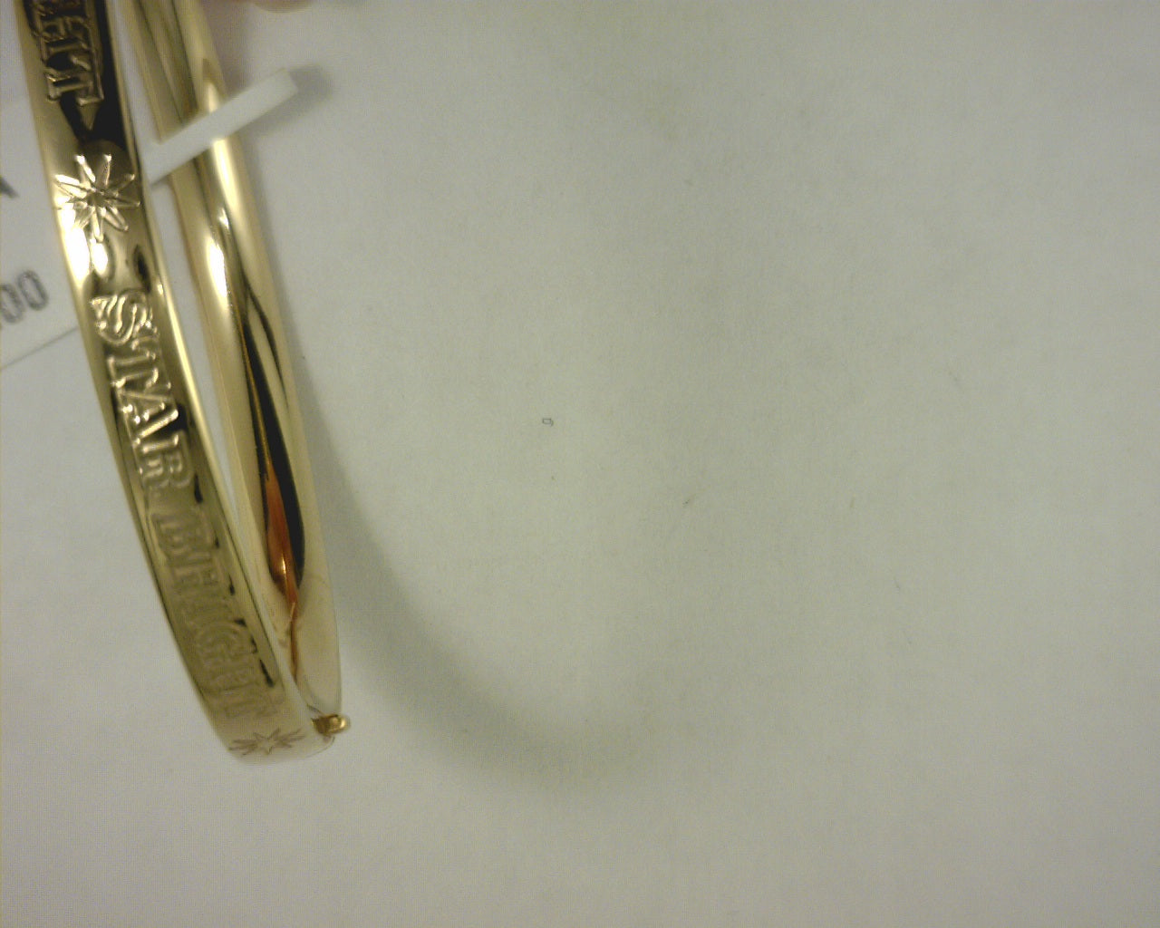CHILDS 14 KARAT YELLOW GOLD STARLIGHT / STARBRIGHT BANGLE