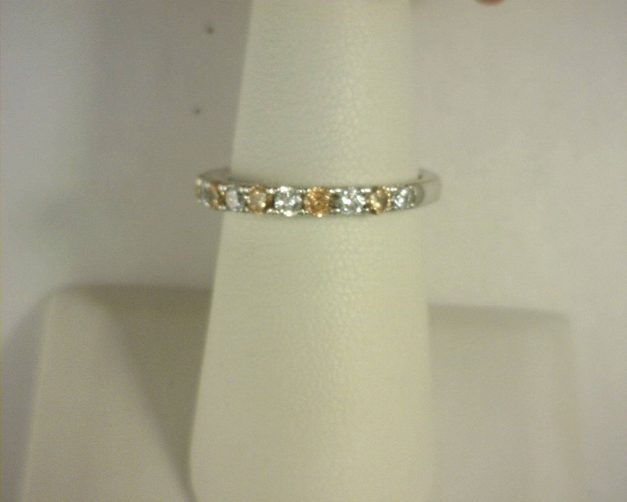 Lafonn Simulated Diamonds/Citrine Band Sterling Silver