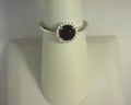 Lafonn Simulated Diamonds/Garnet Ring Sterling Silver