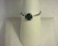 Lafonn Simulated Diamond/Emerald Ring Sterling Silver