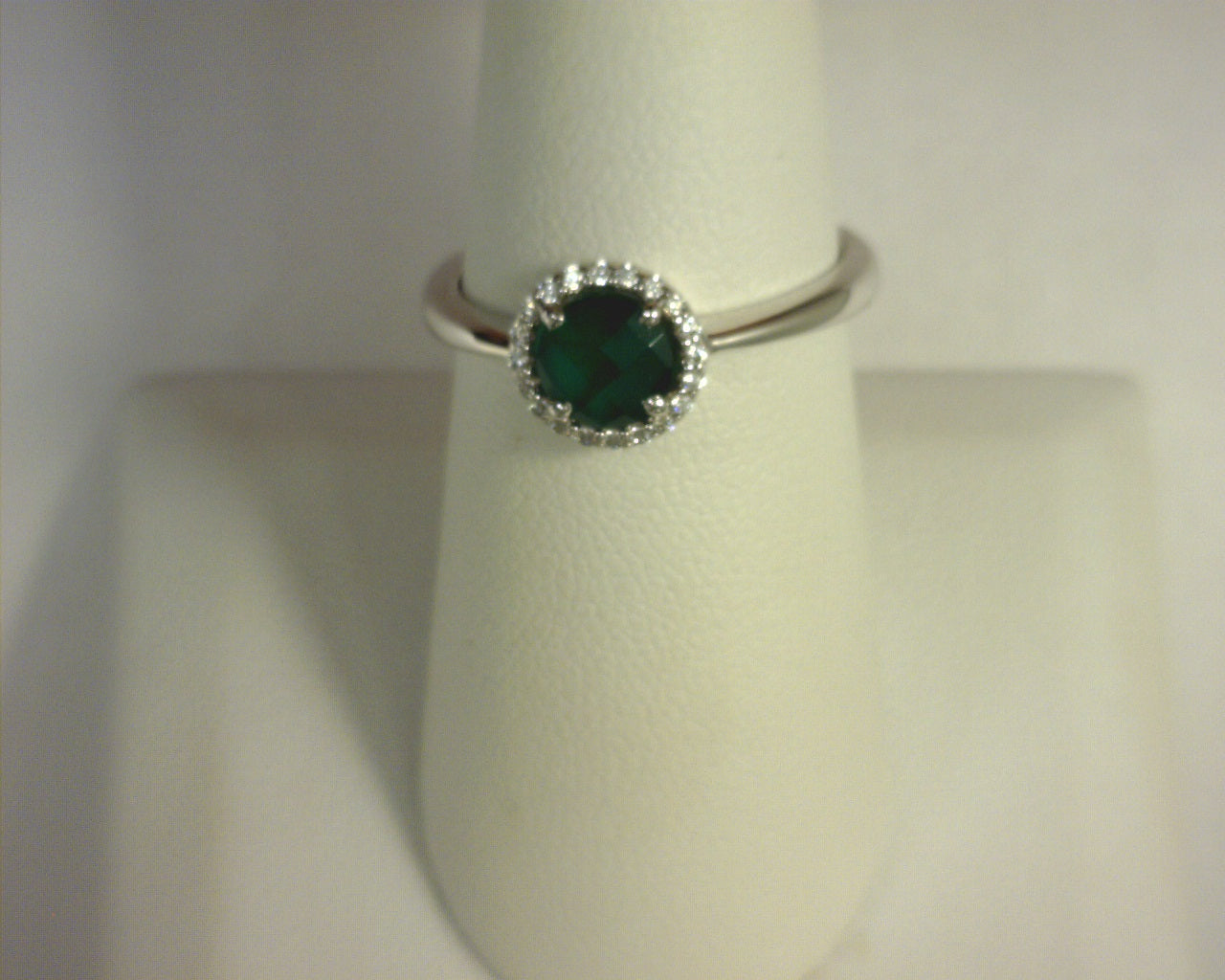 Lafonn Simulated Diamond/Emerald Ring Sterling Silver