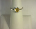 Lafonn Simulated Diamonds/Citrine Ring Sterling Silver