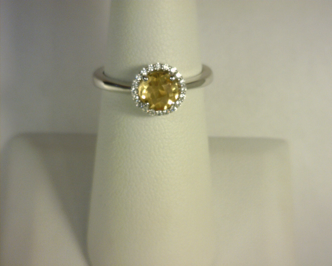 Lafonn Simulated Diamonds/Citrine Ring Sterling Silver
