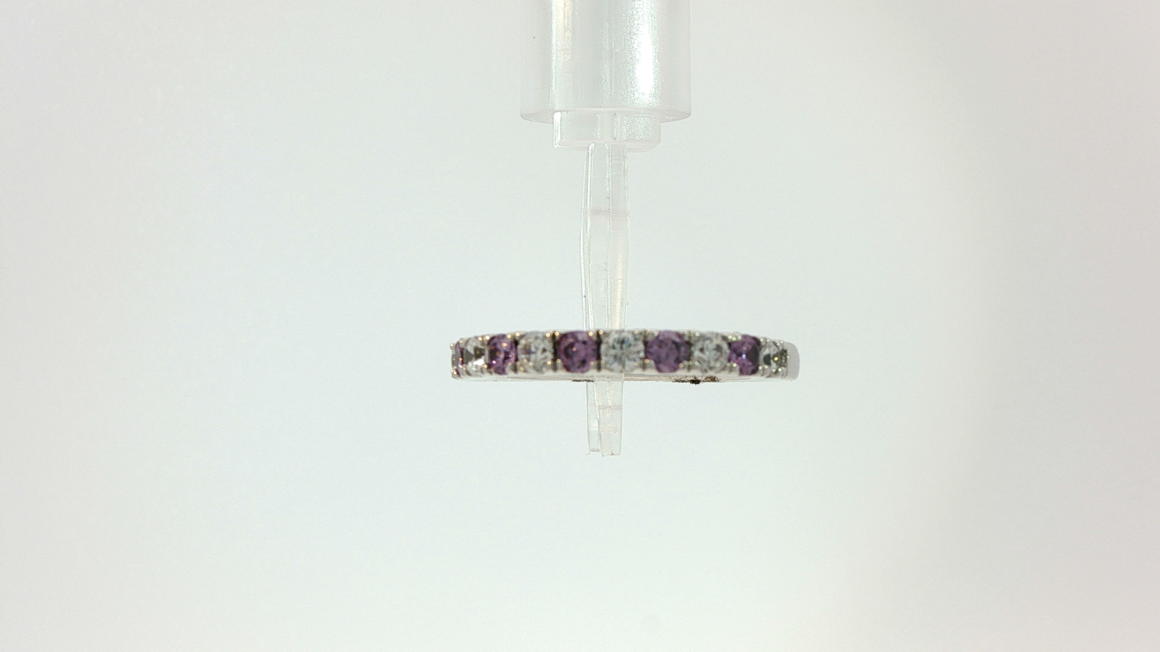 Lafonn Simulated Diamonds/Amethyst Band Sterling Silver