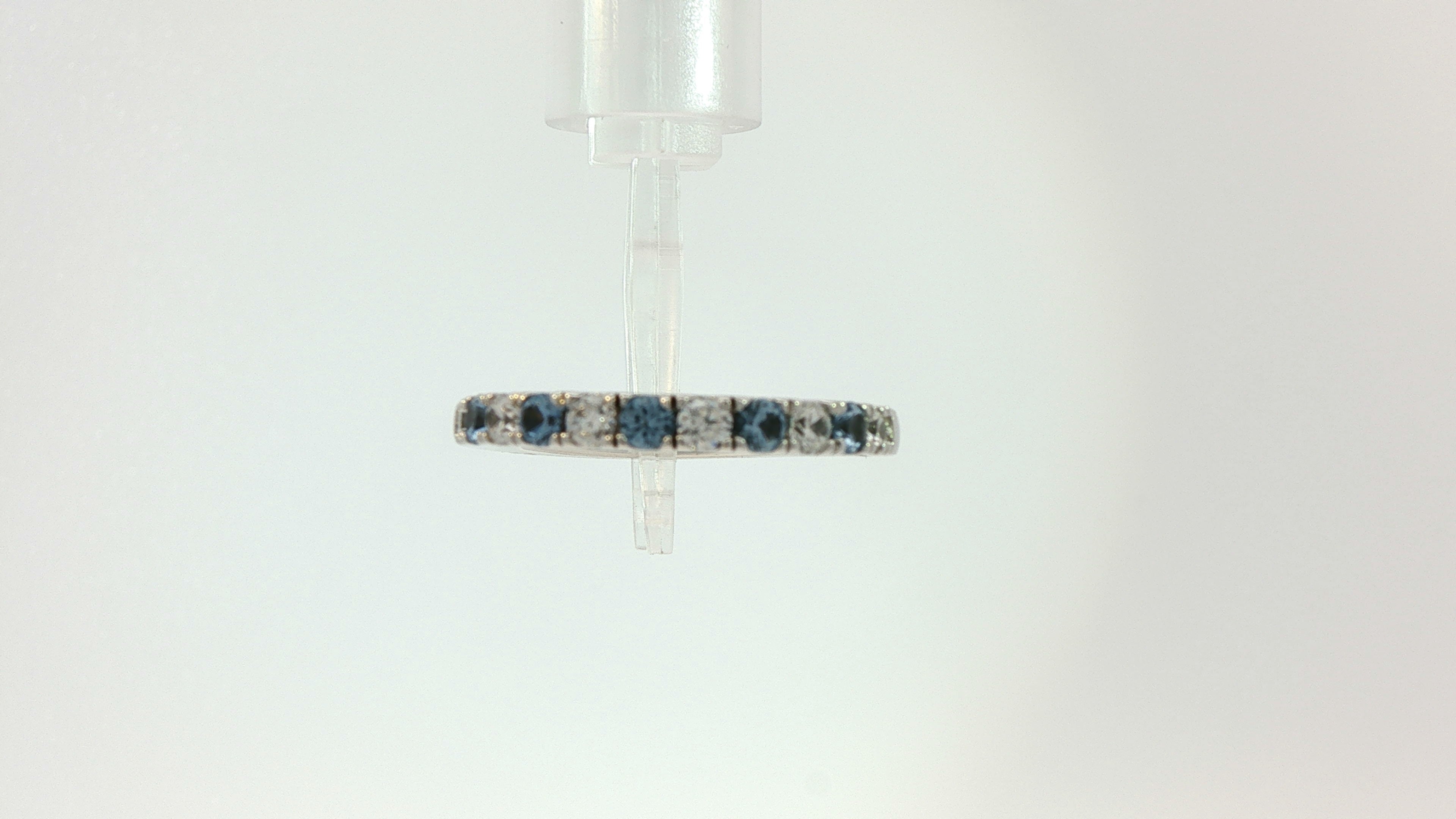 Lafonn Simulated Diamonds/Blue Topaz Band Sterling Silver