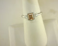 Lafonn Simulated Diamonds/Citrine Ring .98ctw Sterling Silver