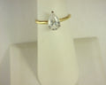 Lafonn Pear Solitaire Ring Simulated Diamond 2.0ctw Sterling Silver Gold Plated