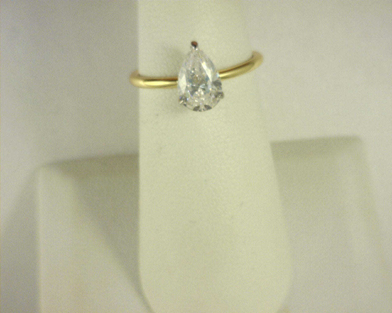 Lafonn Pear Solitaire Ring Simulated Diamond 2.0ctw Sterling Silver Gold Plated