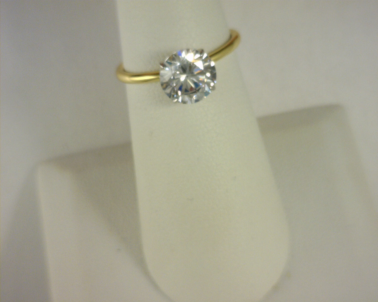 Lafonn Solitaire Ring Simulated Diamond 2.0ctw Sterling Silver Gold Plated