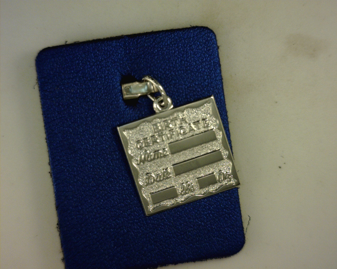 STERLING BIRTH CERTIFICATE CHARM