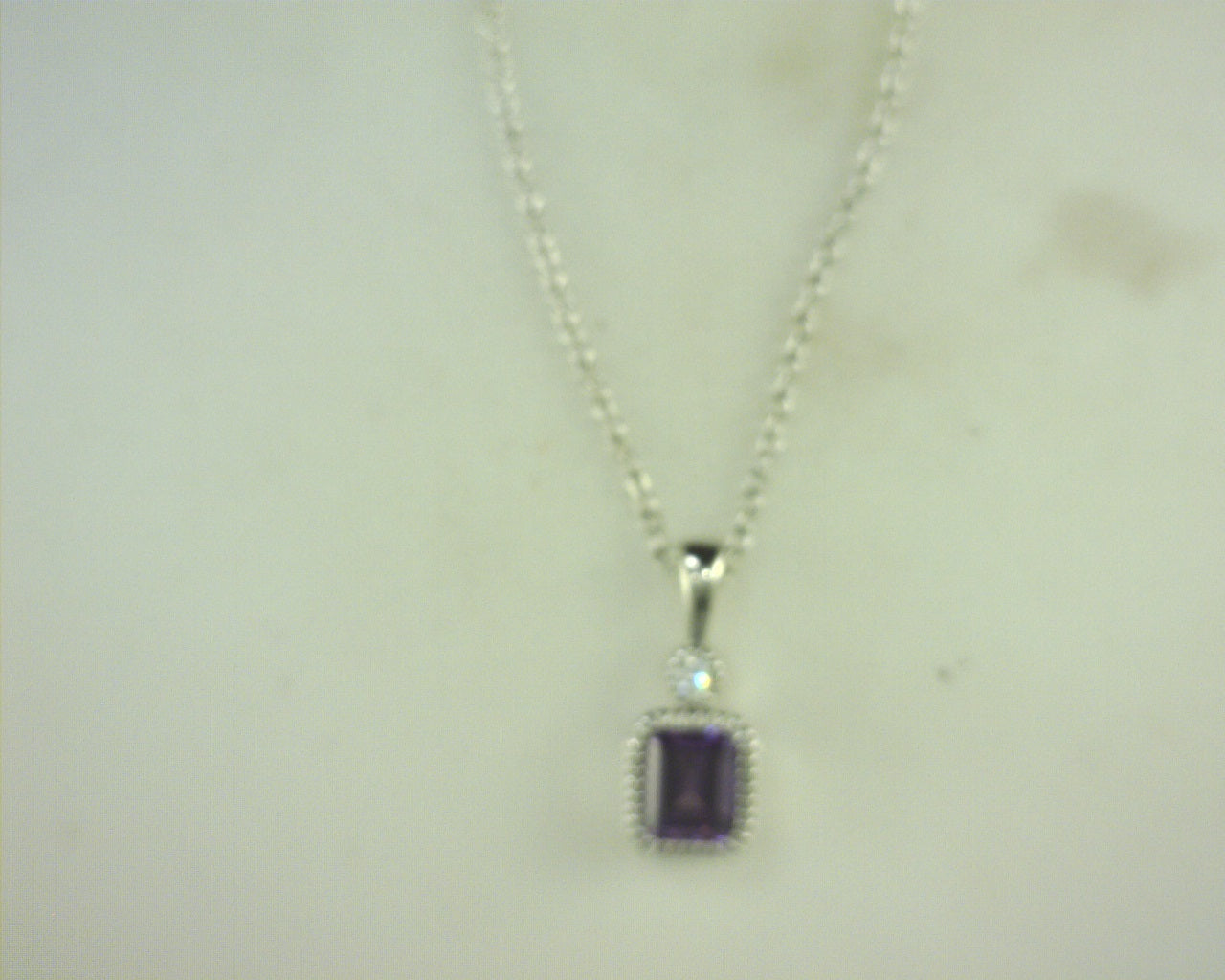 Lafonn Simulated Diamond/Amethyst Pendant .91ctw SS 20"