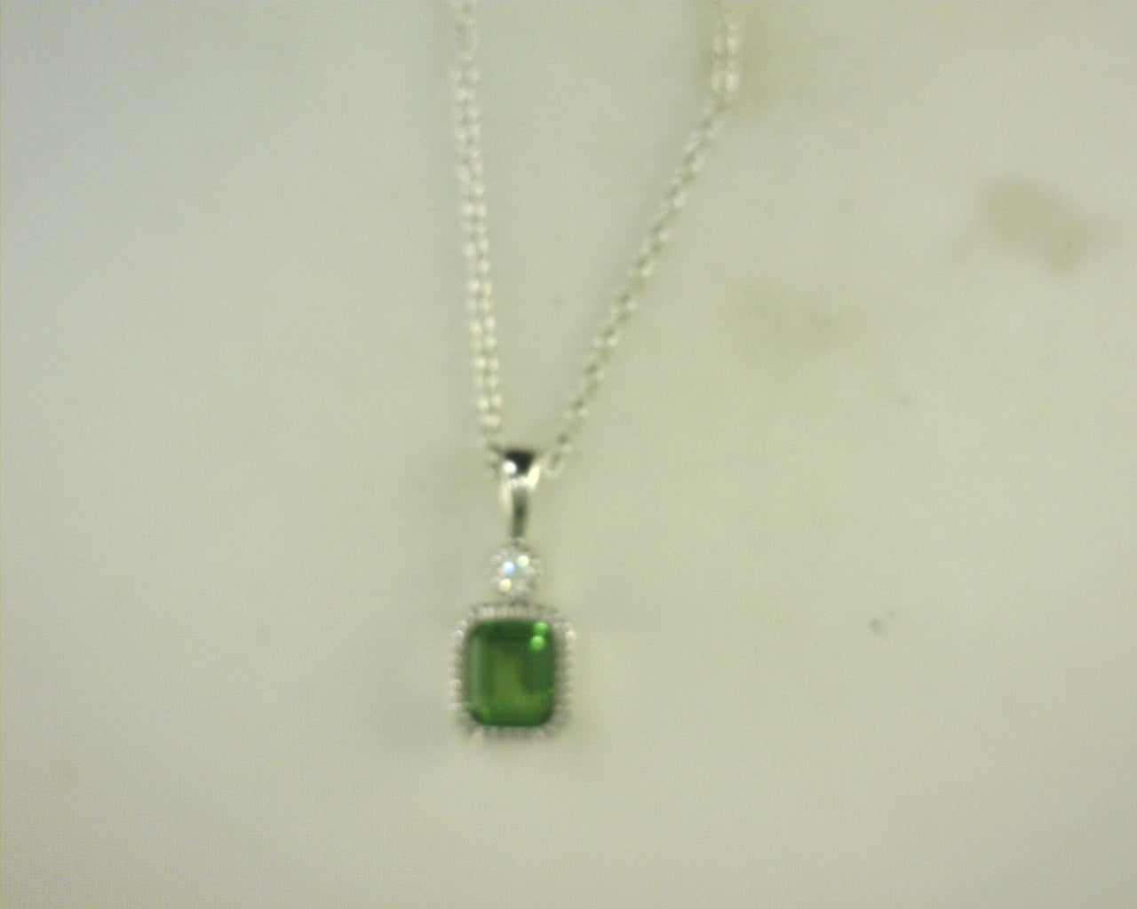 Lafonn Simulated Diamond/Peridot Pendant .91ctw Sterling Silver