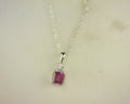 Lafonn Simulated Diamond/Pink Tourmaline Pendant .91ctw SS 20"