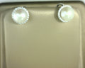 Lafonn Pearl Stud Earrings Synthetic Pearl/Simulated Diamonds Sterling Silver