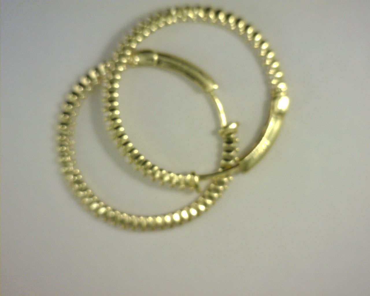 Lafonn Hoop Earrings Simulated Diamonds Sterling Silver Gold Plated