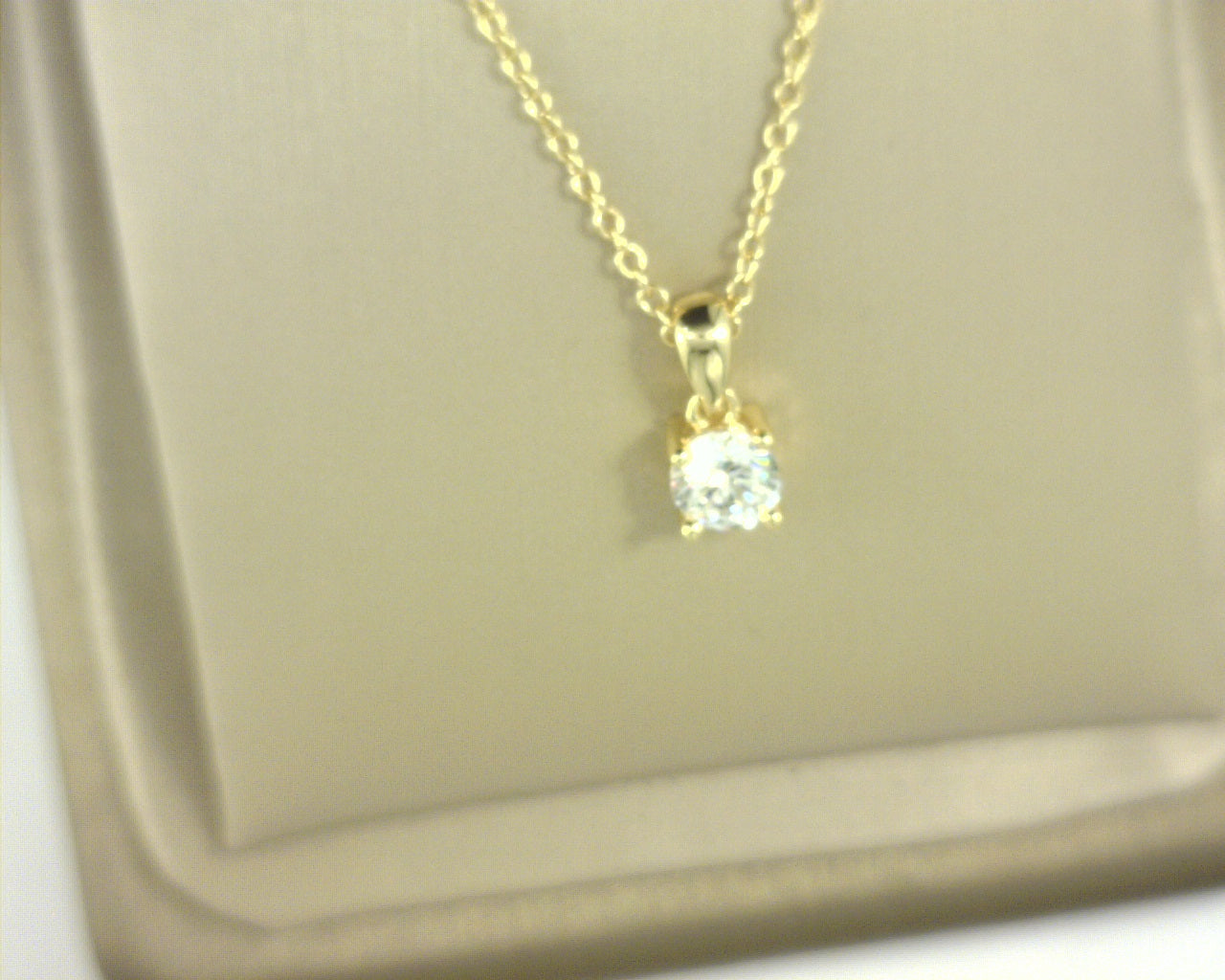 Lafonn Solitaire Pendant Simulated Diamonds .70cttw Sterling Silver Gold Plated