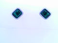Lafonn Sterling Silver Simulated Emerald and Simulated Diamond Earrings 1.76cttw May