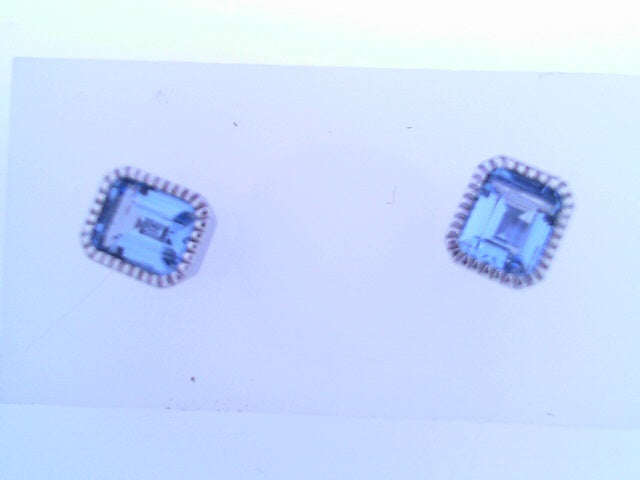 Lafonn Simulated Diamond/Aquamarine Earrings 1.76ctw SS