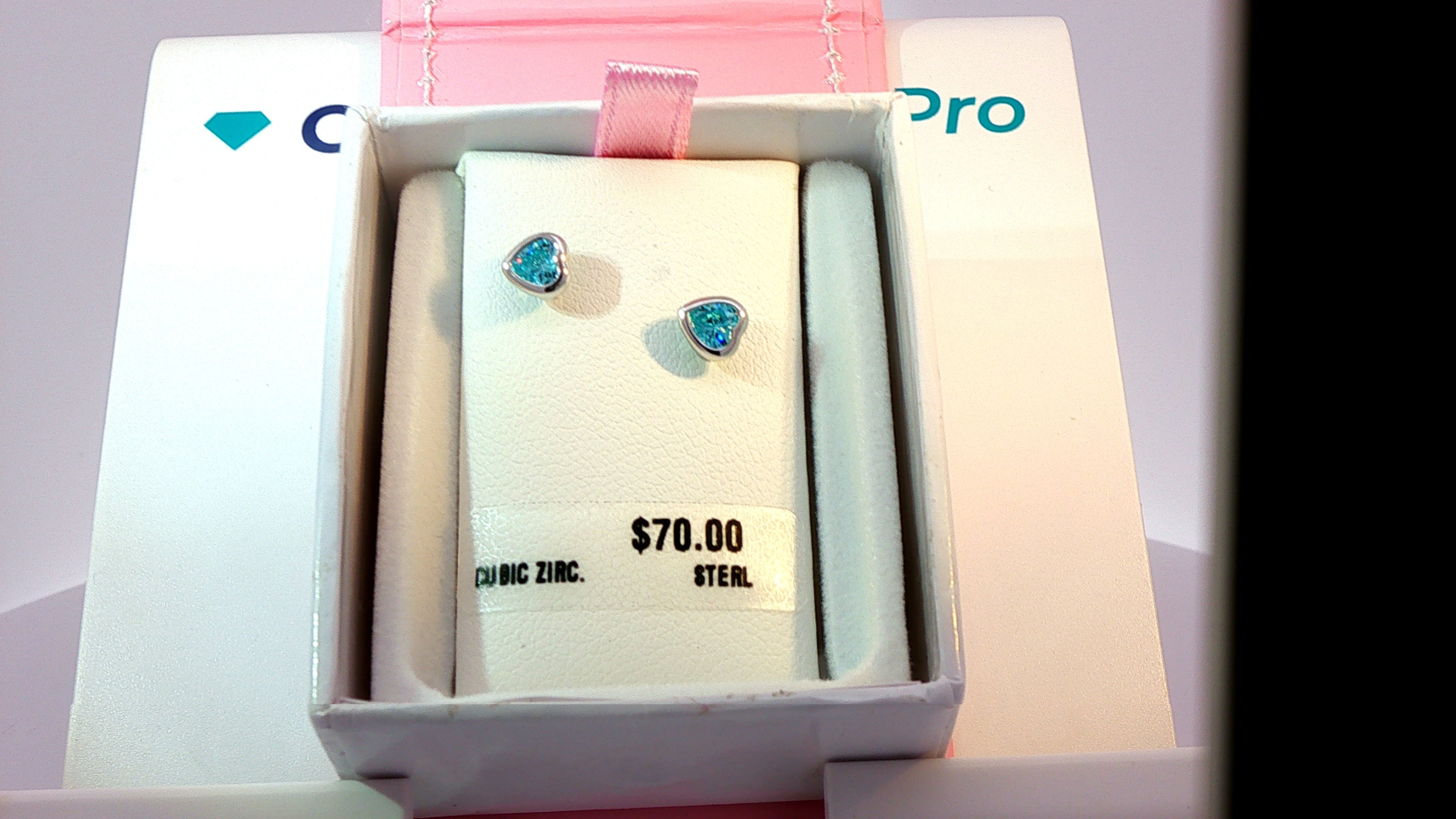 Marathon Sterling Silver March Birthstone Earrings CZ