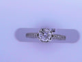 Diamond Solitaire Ring .84cttw Round 14K White Gold