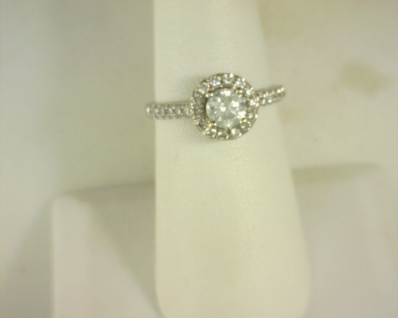 Diamond Solitaire Ring 1.05cttw 14K White Gold<br>Center .60ct