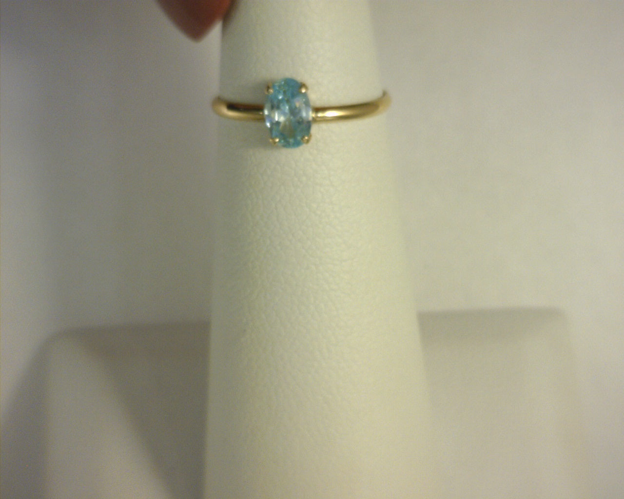 Kiddie Kraft Simulated Aquamarine Ring 10K Yellow Gold