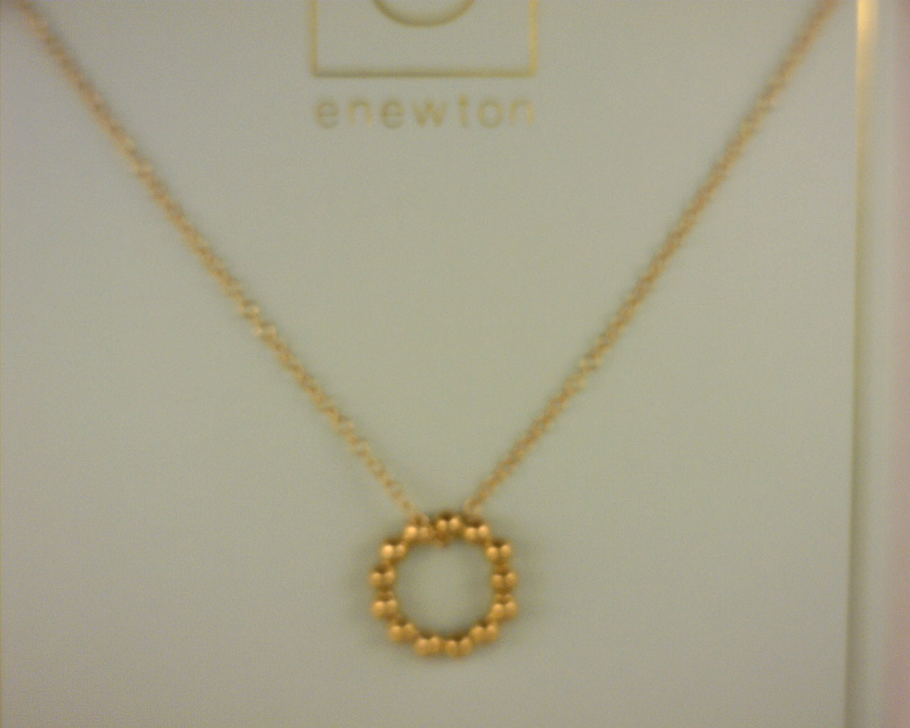 Enewton 16" Necklace Gold - Classic Beaded Halo Gold Charm - 2mm Bead Gold