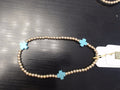 enewton Extends - Signature Cross Gold Pattern 3mm Bead Bracelet - Turquoise