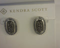 Kendra Scott Baguette Ellie Stud Earrings RHOD w/ Platinum Drusy