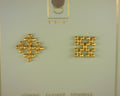 Classic Beaded Signature Cross Encompass Gold Studs