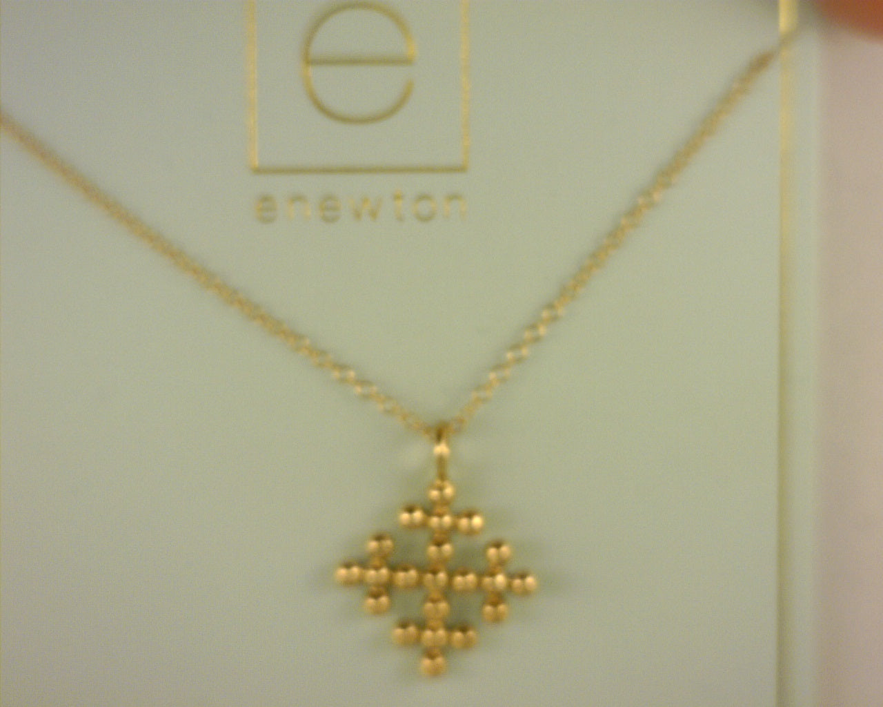 16" Necklace Gold - Classic Beaded Signature Cross Encompass Gold
