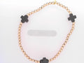 Signature Cross Gold Pattern 3mm Bead Bracelet - Charcoal