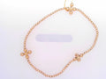 Signature Cross Gold Pattern 2mm Bead Bracelet - Beaded Signature Cross Gold - 3mm Bead Gold