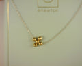 16" Necklace Sterling Silver Mixed Metal - Classic Beaded Signature Cross Gold - 3mm Bead Gold