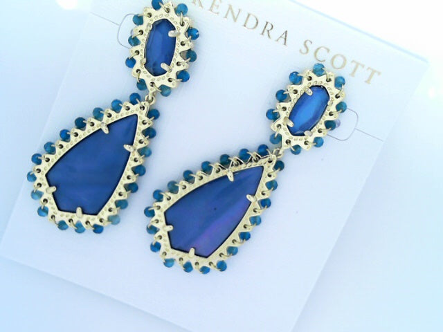 Kendra ScottBeaded Camry Statement Earring GLD w/ Dark Blue MOP