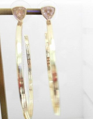 Lonnie Beaded Huggie Earrings GLD