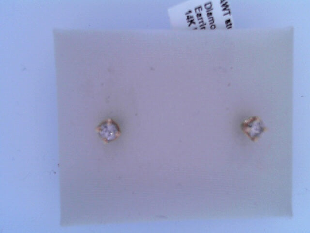 Diamond Stud Earrings.25cttw Round 14K Rose Gold i1 f