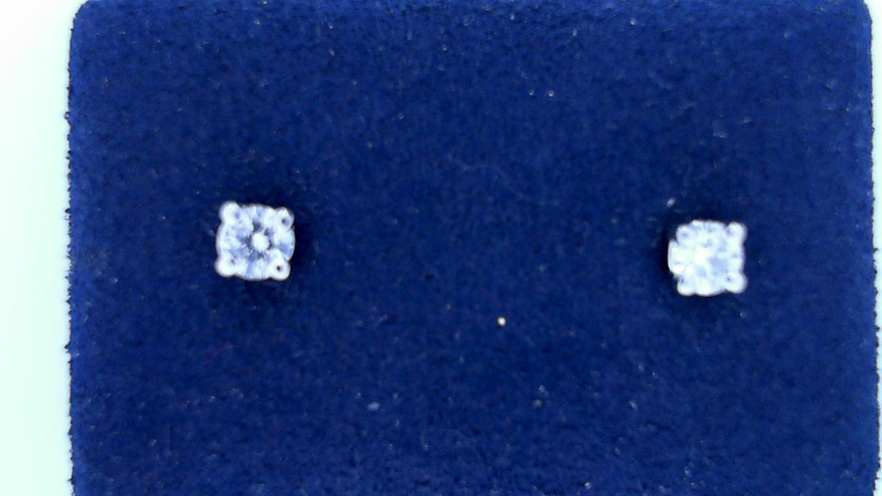 Diamond Stud Earrings .24cttw Round 14k White Gold i1 f