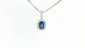 Diamond and Sapphire Pendant 14K White Gold