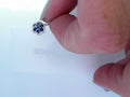 blue saphire and white diamond octagon shape pendant
