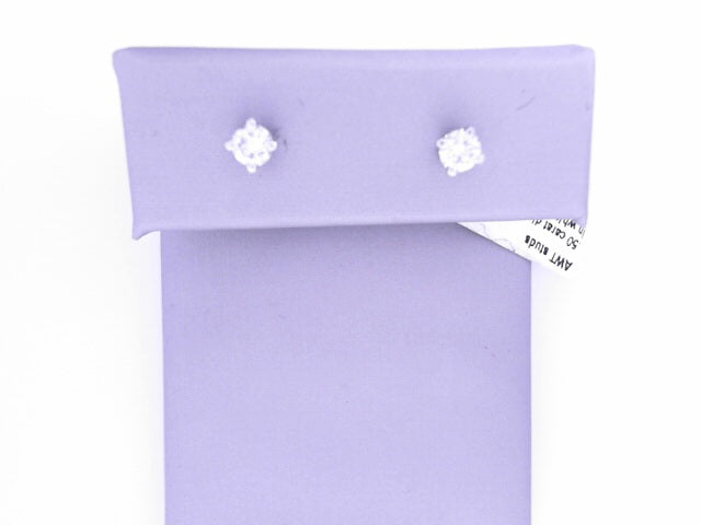 Diamond Stud Earrings 50ct 14K White Gold