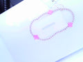 Signature Cross Gold Pattern 3mm Bead Bracelet - Pink
