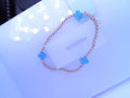 Signature Cross Gold Pattern 3mm Bead Bracelet - Turquoise