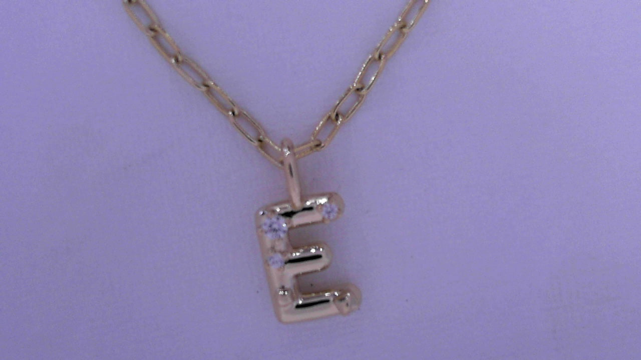 Kendra Scott Crystal Letter E Pendant necklace GLD
