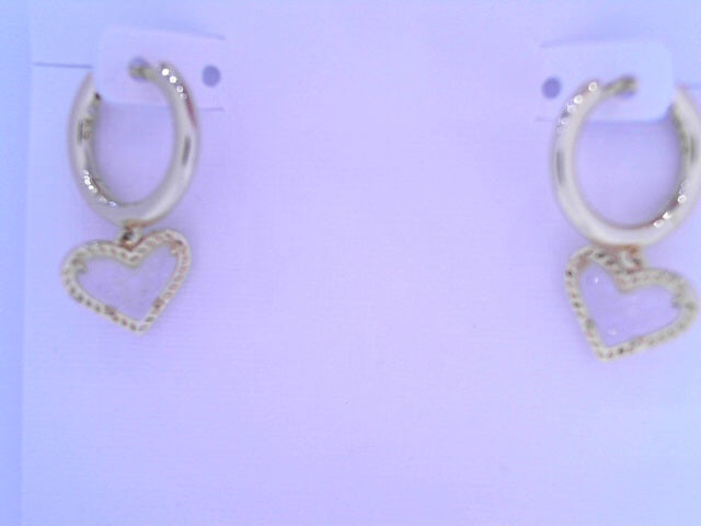 Kendra Scott Ari Heart Huggie Earrings GLD Iridescent Drusy
