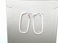 Oval Hoop Earrings 14K White Gold