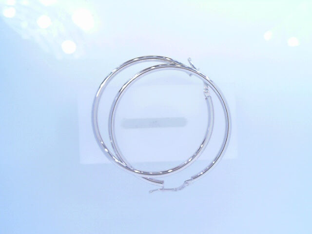 Hoop Earrings 14K White Gold