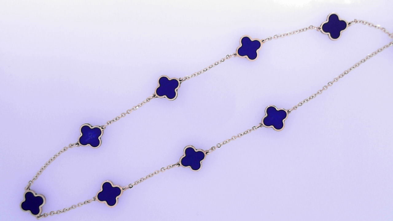 Luxury By Leonardo Lapis Necklace 14K Yellow Gold